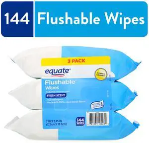 ICUTE-Equate Flushable Wet Wipes, Fresh Scent, 144 Wipes, 3 Pack ICUTE-Equate Flushable Wet Wipes, Fresh Scent, 144 Wipes, 3 Pack