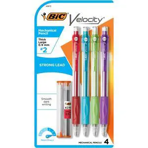 ICUTE-BIC Velocity Mechanical Pencil, 0.9 mm, 4 Count ICUTE-BIC Velocity Mechanical Pencil, 0.9 mm, 4 Count