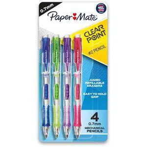 ICUTE-Paper Mate Clear Point Mechanical Pencils, 0.7mm, HB #2, Fashion Barrels, 4 Count ICUTE-Paper Mate Clear Point Mechanical Pencils, 0.7mm, HB #2, Fashion Barrels, 4 Count