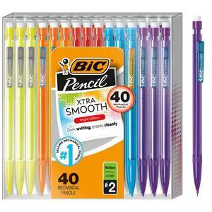 ICUTE-BIC Xtra-Smooth Mechanical Pencils with Erasers, 40-Count ICUTE-BIC Xtra-Smooth Mechanical Pencils with Erasers, 40-Count