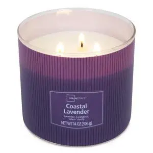 ICUTE-Mainstays Coastal Lavender 3-Wick Decorative Wrap Candle, 14 oz ICUTE-Mainstays Coastal Lavender 3-Wick Decorative Wrap Candle, 14 oz