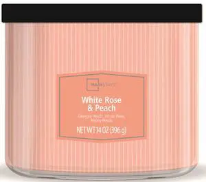 ICUTE-Mainstays White Rose and Peach 3-Wick Textured Wrap Candle, 14 oz ICUTE-Mainstays White Rose and Peach 3-Wick Textured Wrap Candle, 14 oz