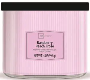 ICUTE-Mainstays 3-Wick Raspberry Peach Frose Candle with Textured Wrap, 14 oz ICUTE-Mainstays 3-Wick Raspberry Peach Frose Candle with Textured Wrap, 14 oz