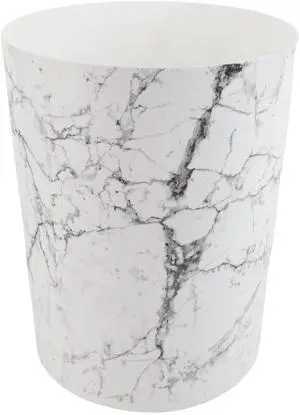 ICUTE-Mainstays 5 gal Open-Top Bathroom Trash Can, Plastic Garbage Bin, White Marble ICUTE-Mainstays 5 gal Open-Top Bathroom Trash Can, Plastic Garbage Bin, White Marble