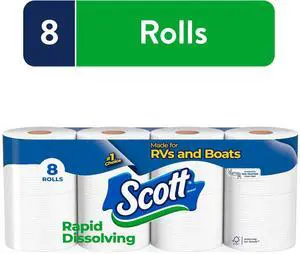 ICUTE-Scott Rapid-Dissolving Toilet Paper for RVs & Boats, 8 Double Rolls ICUTE-Scott Rapid-Dissolving Toilet Paper for RVs & Boats, 8 Double Rolls