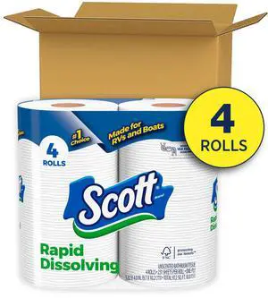 ICUTE-Scott Rapid-Dissolving Toilet Paper for RVs & Boats, 4 Double Rolls ICUTE-Scott Rapid-Dissolving Toilet Paper for RVs & Boats, 4 Double Rolls