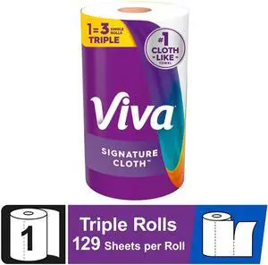 ICUTE-Viva Signature Cloth Paper Towels, 1 Triple Roll, 129 Sheets per Roll ICUTE-Viva Signature Cloth Paper Towels, 1 Triple Roll, 129 Sheets per Roll