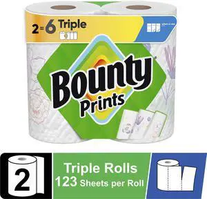 ICUTE-Bounty Paper Towels Select-A-Size Print, 2 Triple Rolls, 123 Sheets per Roll ICUTE-Bounty Paper Towels Select-A-Size Print, 2 Triple Rolls, 123 Sheets per Roll
