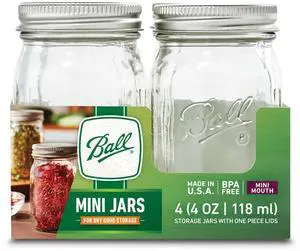 ICUTE-Ball 4 oz Mini Jars, 4 Count ICUTE-Ball 4 oz Mini Jars, 4 Count