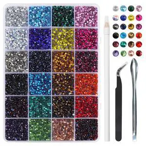 BEADSLAND Hotfix Rhinestones Mixed 24 Colors,SS10/14400pcs | Mat: glass,3mm,DIY,for crafts clothes,with tweezers,wax pencil and spoon BEADSLAND Hotfix Rhinestones Mixed 24 Colors,SS10/14400pcs | Mat: glass,3mm,DIY,for crafts clothes,with tweezers,wax pencil and spoon