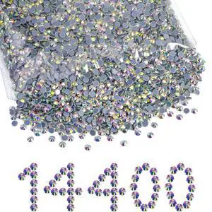 Beadsland Hotfix Rhinestones Bulk, Crystal AB, SS10, 14400pcs | Hot Fix Crystals for Crafts Clothes, DIY Decoration, 2.7-2.9mm Beadsland Hotfix Rhinestones Bulk, Crystal AB, SS10, 14400pcs | Hot Fix Crystals for Crafts Clothes, DIY Decoration, 2.7-2.9mm