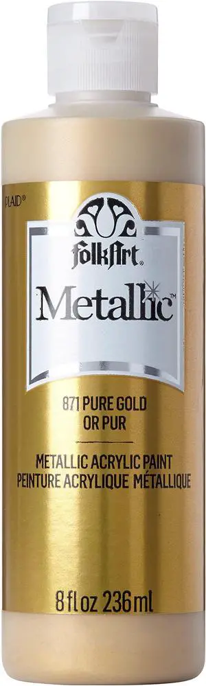 FolkArt Acrylic Paint in Assorted Colors (8 oz), , Pure Gold FolkArt Acrylic Paint in Assorted Colors (8 oz), , Pure Gold