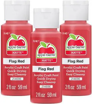 Apple Barrel Acrylic Paint in Assorted Colors, Flag Red (Pack of 3) 2 oz, 21469EA- (Pack of 3) Apple Barrel Acrylic Paint in Assorted Colors, Flag Red (Pack of 3) 2 oz, 21469EA- (Pack of 3)