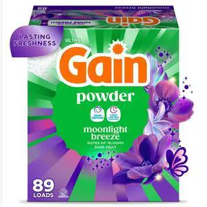 Gain Powder Laundry Detergent, Moonlight Breeze Scent, 82 oz, 89 Loads Gain Powder Laundry Detergent, Moonlight Breeze Scent, 82 oz, 89 Loads