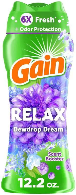 Gain In-Wash Laundry Scent Booster Beads, Relax, Dewdrop Dream, 12.2 oz Gain In-Wash Laundry Scent Booster Beads, Relax, Dewdrop Dream, 12.2 oz