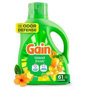 Gain Laundry Detergent Liquid, Now with Odor Defense, Island Fresh Scent, 81 fl oz, 61 Loads Gain Laundry Detergent Liquid, Now with Odor Defense, Island Fresh Scent, 81 fl oz, 61 Loads
