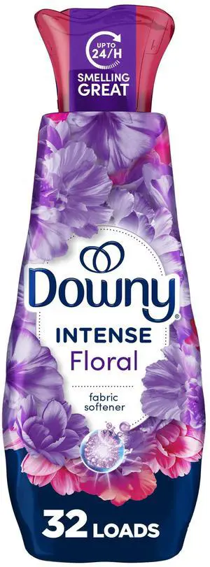 Downy Intense Liquid Fabric Softener and Conditioner, Floral Scent, 24 fl oz, 32 Loads Downy Intense Liquid Fabric Softener and Conditioner, Floral Scent, 24 fl oz, 32 Loads