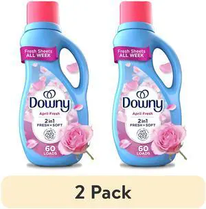 (2 pack) Downy Liquid Fabric Softener and Conditioner, April Fresh Scent, 44 fl oz, 60 Loads (2 pack) Downy Liquid Fabric Softener and Conditioner, April Fresh Scent, 44 fl oz, 60 Loads