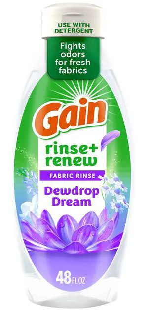 Gain Rinse and Fabric Softener Rinse, Odor Fighter, Dewdrop Dream, 48 fl oz Gain Rinse and Fabric Softener Rinse, Odor Fighter, Dewdrop Dream, 48 fl oz