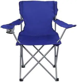 Ozark Trail Quad Folding Camp Chair with Cup Holder, Royal Blue Ozark Trail Quad Folding Camp Chair with Cup Holder, Royal Blue