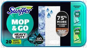 Swiffer Mop & Go Heavy Duty Wet Refills, Unstopables, 20 Count Swiffer Mop & Go Heavy Duty Wet Refills, Unstopables, 20 Count