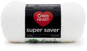 Red Heart Super Saver® 4 Medium Acrylic Yarn, White 7oz/198g, 364 Yards Red Heart Super Saver® 4 Medium Acrylic Yarn, White 7oz/198g, 364 Yards