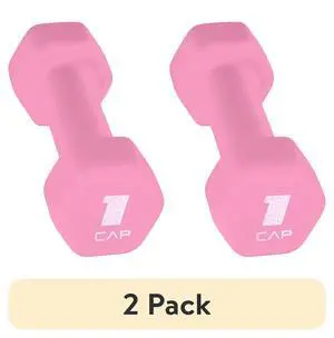 (2 pack) CAP, 1lb Neoprene Dumbbell, Pink, Single (2 pack) CAP, 1lb Neoprene Dumbbell, Pink, Single