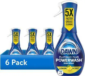 (6 pack) Dawn Platinum Powerwash Dish Spray, Dish Soap, Lemon Starter Kit, 16 fl oz (6 pack) Dawn Platinum Powerwash Dish Spray, Dish Soap, Lemon Starter Kit, 16 fl oz