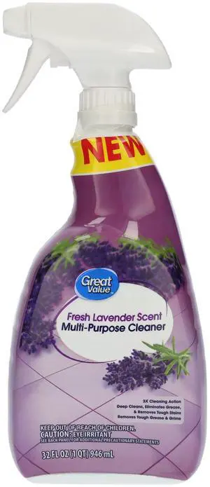 Great Value All-Purpose Cleaner, Lavender Scented, 32 fl oz Great Value All-Purpose Cleaner, Lavender Scented, 32 fl oz