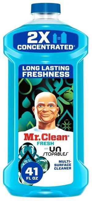 Mr. Clean All Purpose Cleaner, 2X Concentrated Multi Surface, Unstopable Fresh Scent, 41 fl oz Mr. Clean All Purpose Cleaner, 2X Concentrated Multi Surface, Unstopable Fresh Scent, 41 fl oz