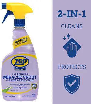 Zep Home Pro Miracle Foaming Grout Cleaner and Protectant, Morning Dew Scent, 32 fl oz Zep Home Pro Miracle Foaming Grout Cleaner and Protectant, Morning Dew Scent, 32 fl oz