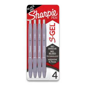 Sharpie S-Gel Pens, Medium Point (0.7mm), Violet Barrel, Black Ink, 4 Count Sharpie S-Gel Pens, Medium Point (0.7mm), Violet Barrel, Black Ink, 4 Count