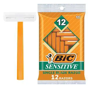 BIC Sensitive Disposable Razors for Men, 1 Blade, 12 Count BIC Sensitive Disposable Razors for Men, 1 Blade, 12 Count