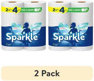 (2 pack) Sparkle Tear-A-Square Paper Towels, 2 Double Rolls, 110 Sheets per Roll (2 pack) Sparkle Tear-A-Square Paper Towels, 2 Double Rolls, 110 Sheets per Roll