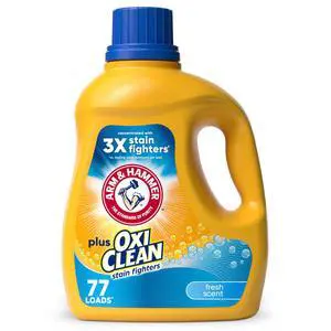 ARM & HAMMER Plus OxiClean Stain Fighters Liquid Laundry Detergent, Fresh Scent, 77 Loads ARM & HAMMER Plus OxiClean Stain Fighters Liquid Laundry Detergent, Fresh Scent, 77 Loads