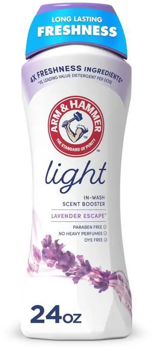 ARM & HAMMER Light In-Wash Scent Booster, Laundry Scent Booster Lavender Escape scent, 24 Oz ARM & HAMMER Light In-Wash Scent Booster, Laundry Scent Booster Lavender Escape scent, 24 Oz