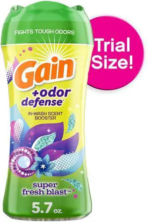 Gain + Odor Defense in-Wash Scent Booster, Super Fresh Blast Scent, 5.7 oz Gain + Odor Defense in-Wash Scent Booster, Super Fresh Blast Scent, 5.7 oz