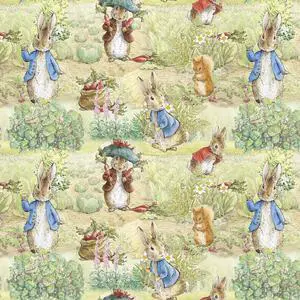 Peter Rabbit 100% Cotton Garden, Multi-color, 18" x 21" for Quilting & Sewing, 1 Each Peter Rabbit 100% Cotton Garden, Multi-color, 18" x 21" for Quilting & Sewing, 1 Each