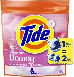 Tide Power PODS Laundry Detergent Pacs with Downy Soft Boosters, April Fresh Scent, 9 Count Tide Power PODS Laundry Detergent Pacs with Downy Soft Boosters, April Fresh Scent, 9 Count