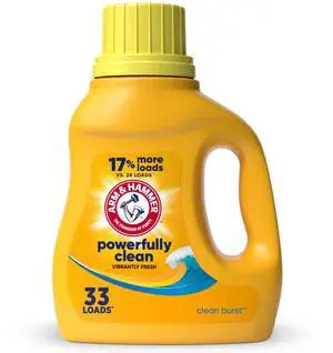 ARM & HAMMMER Liquid Laundry Detergent Soap, Clean Burst Fresh, 33 fl oz, 33 Loads ARM & HAMMMER Liquid Laundry Detergent Soap, Clean Burst Fresh, 33 fl oz, 33 Loads