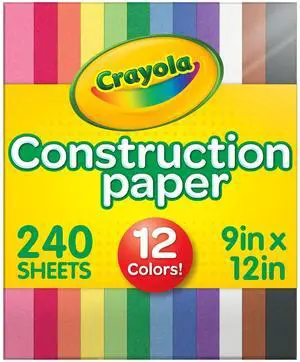 Crayola Construction Paper, 240 Pages, Valentines Party Supplies, 10 Colors, Craft Paper Crayola Construction Paper, 240 Pages, Valentines Party Supplies, 10 Colors, Craft Paper