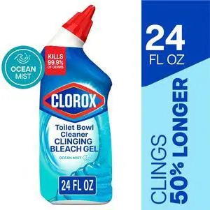 Clorox Toilet Bowl Cleaner Clinging Bleach Gel, Ocean Mist, 24 Fluid Ounces Clorox Toilet Bowl Cleaner Clinging Bleach Gel, Ocean Mist, 24 Fluid Ounces