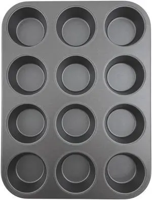 Mainstays 12-Cup Nonstick Muffin Pan, Cupcake Pan, 2.9" Diameter Cup, Gray, 1 Count Mainstays 12-Cup Nonstick Muffin Pan, Cupcake Pan, 2.9" Diameter Cup, Gray, 1 Count