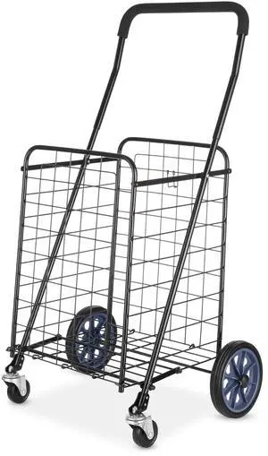 Mainstays Metal Rolling Utility Shopping Cart with Foldable Design Mainstays Metal Rolling Utility Shopping Cart with Foldable Design