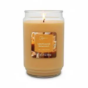 Mainstays Single-Wick Scented Glass Jar Candle, Salted Caramel Butterscotch, 20 oz Mainstays Single-Wick Scented Glass Jar Candle, Salted Caramel Butterscotch, 20 oz