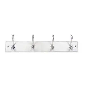 Mainstays White 18 inch Hook Board with 4 Satin Nickel Hooks for Coats, Bags, Leashes, Keys, Towels, 30 lbs Capacity, 1 Pack Mainstays White 18 inch Hook Board with 4 Satin Nickel Hooks for Coats, Bags, Leashes, Keys, Towels, 30 lbs Capacity, 1 Pack