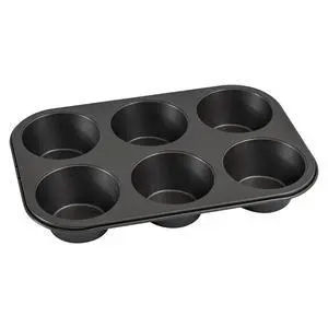 Mainstays 6 Cup Jumbo Muffin Pan, Non-Stick Bakeware,3.4 inch Diameter Cups,Gray,Carbon Steel Mainstays 6 Cup Jumbo Muffin Pan, Non-Stick Bakeware,3.4 inch Diameter Cups,Gray,Carbon Steel