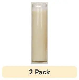 (2 pack) Mainstays Prayer Candle, Clear Glass, White Wax, 8 in (2 pack) Mainstays Prayer Candle, Clear Glass, White Wax, 8 in