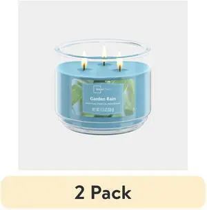 (2 pack) Mainstays Garden Rain 3-Wick Scented Glass Jar Candle, 11.5 oz (2 pack) Mainstays Garden Rain 3-Wick Scented Glass Jar Candle, 11.5 oz
