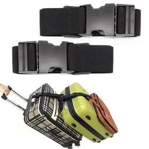 Luggage Straps for Suitcases, Travel Belt Multiple Connector, 2 Pack Black Luggage Straps for Suitcases, Travel Belt Multiple Connector, 2 Pack Black